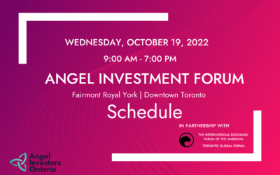 Schedule for the Angel Investment Forum
